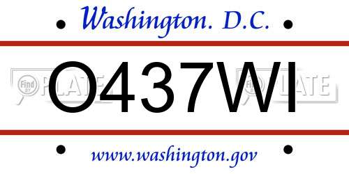 O437WI District Of Columbia License Plate