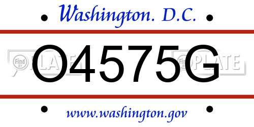 O4575G District Of Columbia License Plate