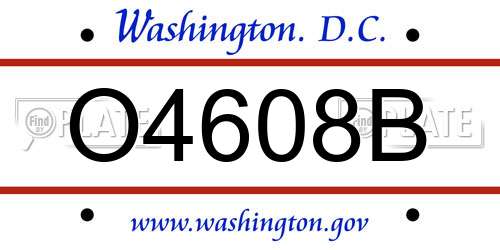 O4608B District Of Columbia License Plate