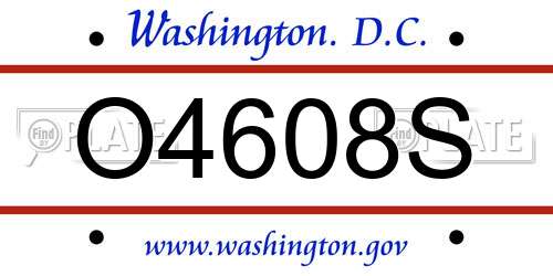 O4608S District Of Columbia License Plate