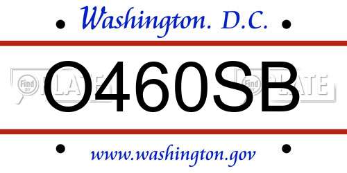 O460SB District Of Columbia License Plate