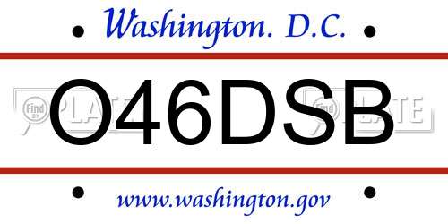 O46DSB District Of Columbia License Plate