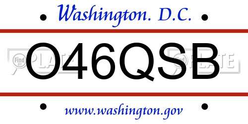 O46QSB District Of Columbia License Plate