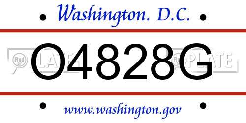 O4828G District Of Columbia License Plate