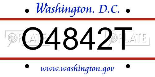 O4842T District Of Columbia License Plate