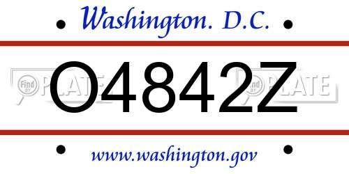 O4842Z District Of Columbia License Plate