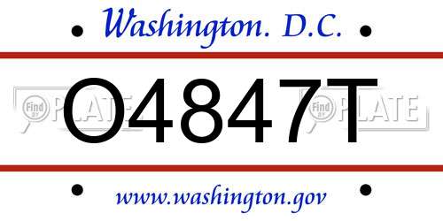 O4847T District Of Columbia License Plate