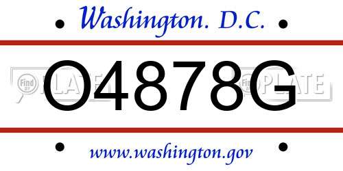 O4878G District Of Columbia License Plate