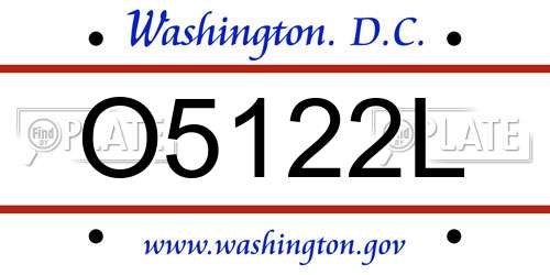 O5122L District Of Columbia License Plate