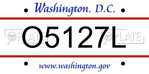 O5127L District Of Columbia License Plate