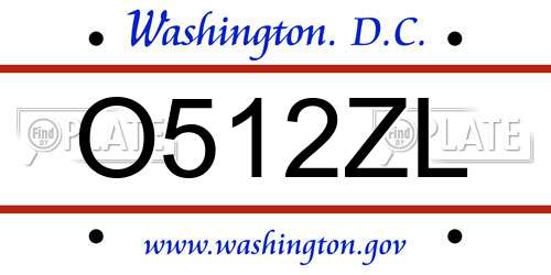 O512ZL District Of Columbia License Plate