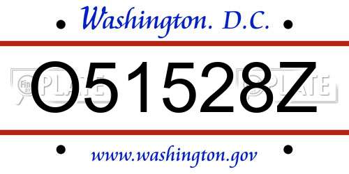 O51528Z District Of Columbia License Plate