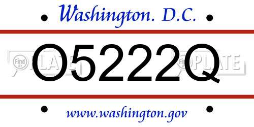 O5222Q District Of Columbia License Plate