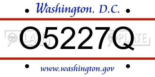 O5227Q District Of Columbia License Plate
