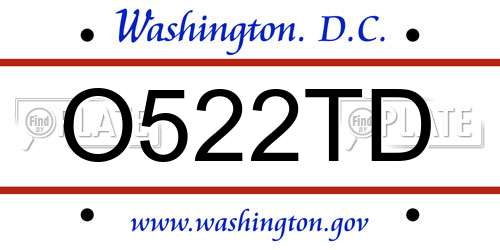 O522TD District Of Columbia License Plate