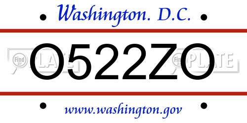 O522ZO District Of Columbia License Plate