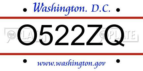 O522ZQ District Of Columbia License Plate