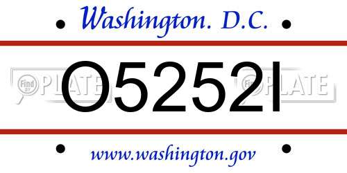 O5252I District Of Columbia License Plate