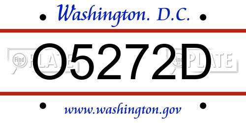 O5272D District Of Columbia License Plate