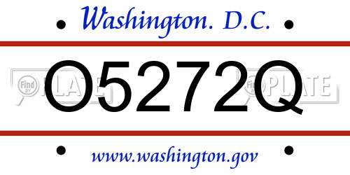 O5272Q District Of Columbia License Plate