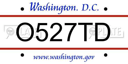 O527TD District Of Columbia License Plate