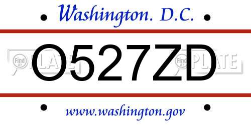 O527ZD District Of Columbia License Plate