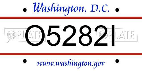 O5282I District Of Columbia License Plate