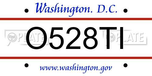 O528TI District Of Columbia License Plate