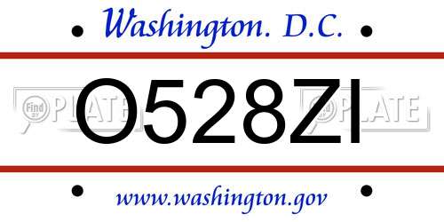 O528ZI District Of Columbia License Plate