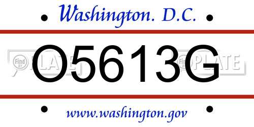 O5613G District Of Columbia License Plate