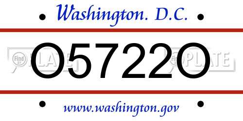 O5722O District Of Columbia License Plate