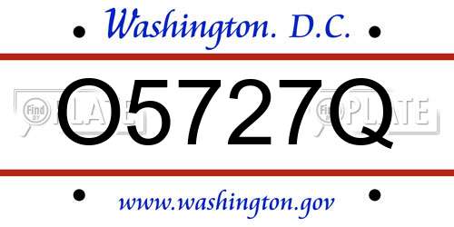O5727Q District Of Columbia License Plate