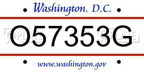 O57353G District Of Columbia License Plate