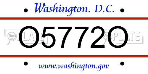 O5772O District Of Columbia License Plate