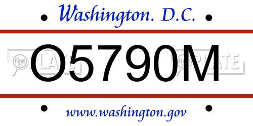 O5790M District Of Columbia License Plate
