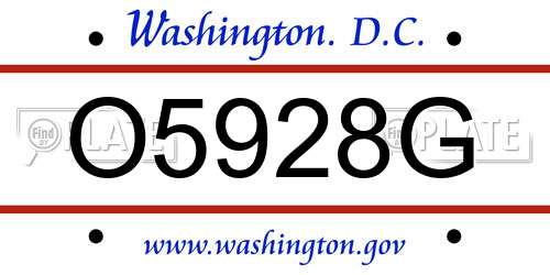 O5928G District Of Columbia License Plate
