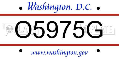 O5975G District Of Columbia License Plate