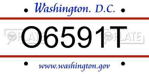 O6591T District Of Columbia License Plate