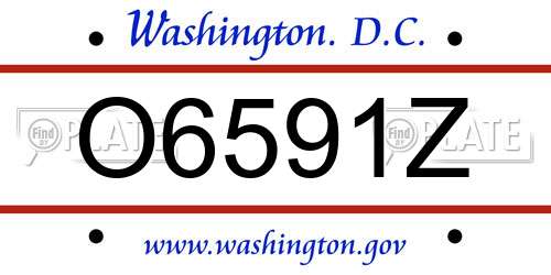 O6591Z District Of Columbia License Plate
