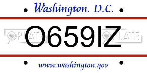 O659IZ District Of Columbia License Plate