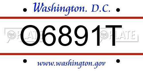 O6891T District Of Columbia License Plate