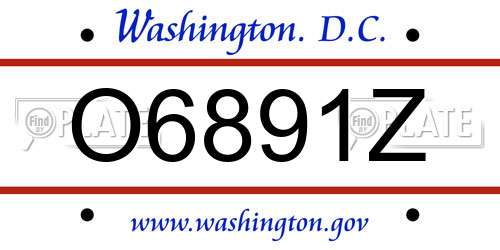 O6891Z District Of Columbia License Plate