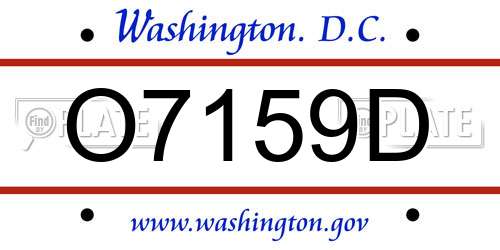 O7159D District Of Columbia License Plate