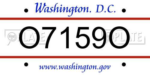O7159O District Of Columbia License Plate
