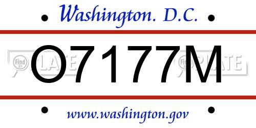 O7177M District Of Columbia License Plate