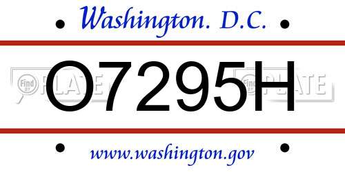 O7295H District Of Columbia License Plate