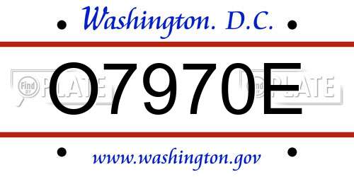 O7970E District Of Columbia License Plate