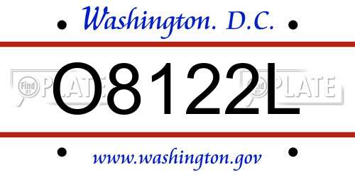 O8122L District Of Columbia License Plate