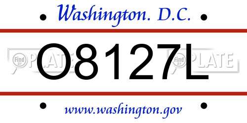 O8127L District Of Columbia License Plate