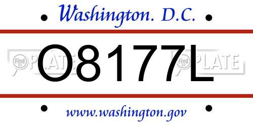 O8177L District Of Columbia License Plate